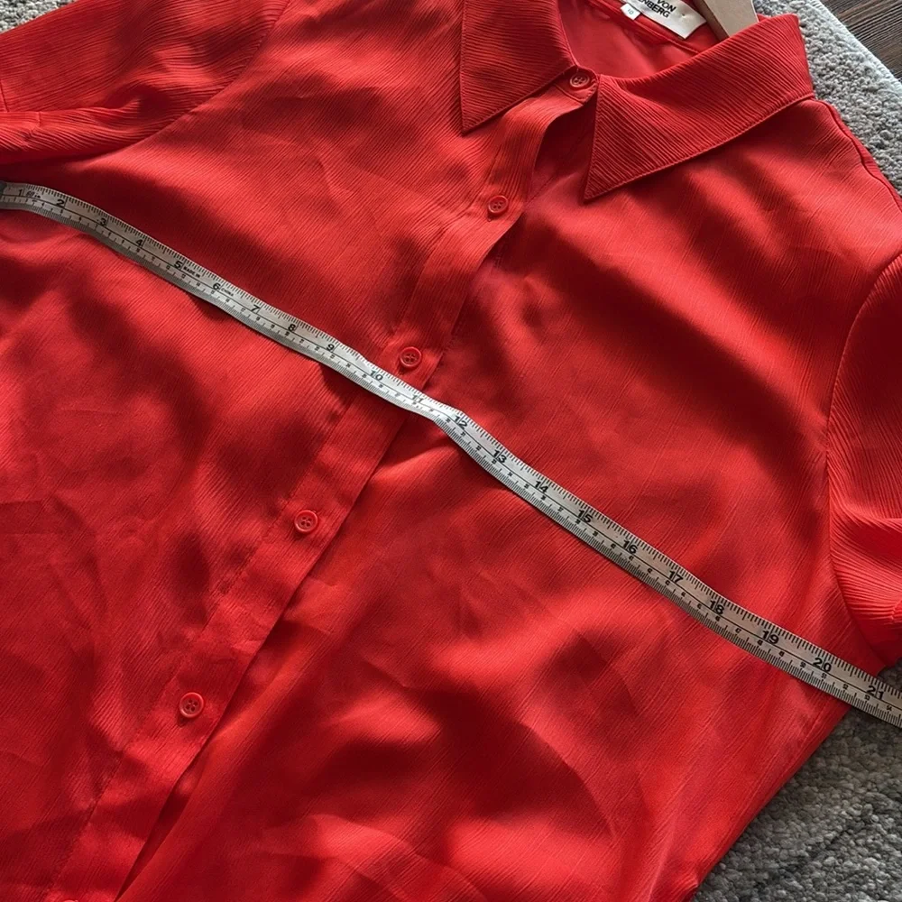 DVF Diane von Furstenberg Kassie Spicy Orange shirtdress dress 10 - Picture 8 of 9